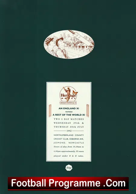 England Cricket v Rest Of The World 1992 - at Northumberland Multi Signed - Image 2