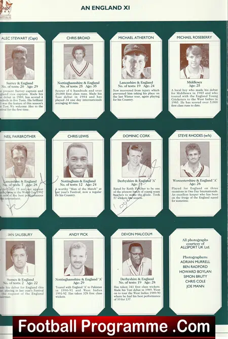 England Cricket v Rest Of The World 1992 - at Northumberland Multi Signed - Image 4