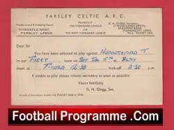 Farsley Celtic Football Club Team Official Players Selection Card 1951 – C23