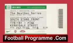 Glasgow Celtic v Manchester City 2011 – Ticket