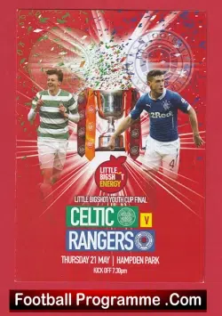Glasgow Rangers v Glasgow Celtic 2015 - Youth Cup Final - football programme