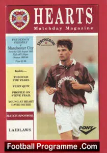 Heart Of Midlothian v Manchester City 1995 – Hearts Scotland