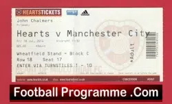 Heart Of Midlothian v Manchester City 2014 – Ticket John Chalmers