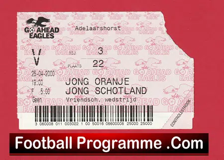Holland v Scotland 2000 - Football Ticket Netherlands - Image 2