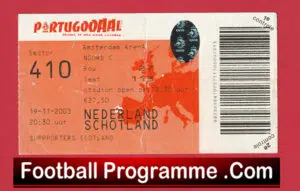 Holland v Scotland 2003 – Football Ticket Netherlands
