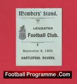 Leicester Football Club v Hartlepool Rovers 1905 – Ticket