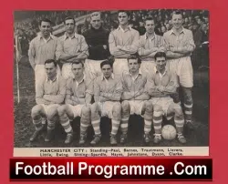 Manchester City Football Club Multi Autographed Signed Team Picture 1950’s