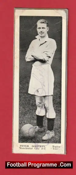 Manchester City Peter Doherty Autograph Signed Picture Man City 1930s