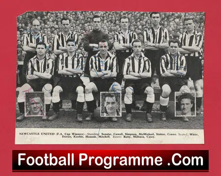 Newcastle United Football Club Multi Autographed Signed Team Picture 1950's - Image 2