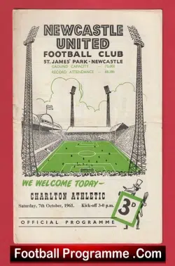 Newcastle United v Charlton Athletic 1961