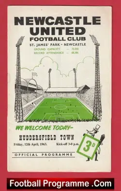 Newcastle United v Huddersfield Town 1963