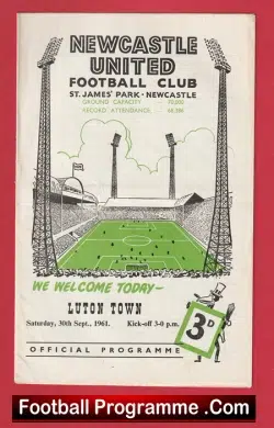 Newcastle United v Luton Town 1961