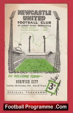 Newcastle United v Norwich City 1961