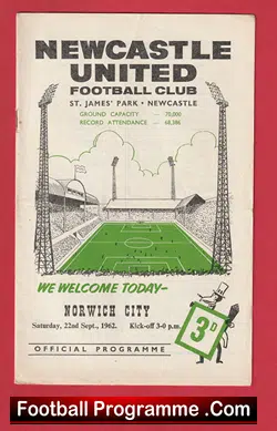 Newcastle United v Norwich City 1962
