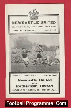 Newcastle United v Rotherham United 1964