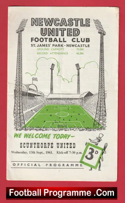 Newcastle United v Scunthorpe United 1961