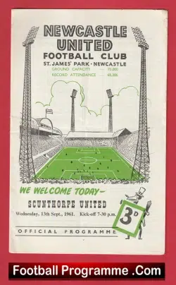 Newcastle United v Scunthorpe United 1961
