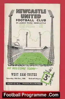 Newcastle United v West Ham United 1960