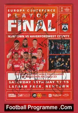 Newtown v Haverfordwest County 2023 – Cup Final Multi Signed