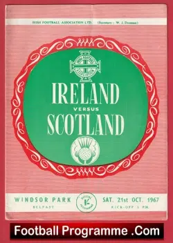 Northern Ireland v Scotland 1967 - The George Best International - football programme