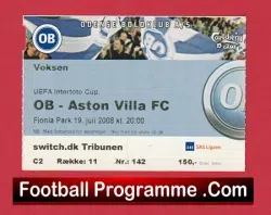Odense v Aston Villa 2008 – Football Ticket Denmark