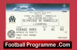 Olympique Marseille v Liverpool 2008 – Ticket France
