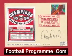 Sunderland Football Club Peter Reid Manager – Signed Autograph FDC 1996