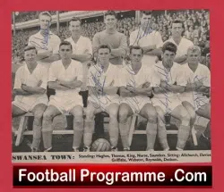 Swansea Town Football Club Multi Autographed Signed Team Picture 1950s