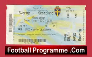 Sweden v Scotland 2010 – Football Ticket