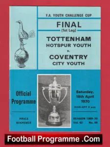 Tottenham Hotspur v Coventry City 1970 – Youth Cup Final Match