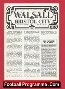 Walsall v Bristol City 1988 – Play Off Final + Ticket