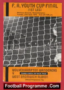 Wolverhampton Wolves v WBA 1976 – Youth Cup Final