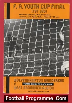Wolverhampton Wolves v WBA 1976 – Youth Cup Final