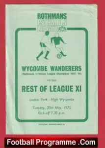Wycombe Wanderers v Rest Of League 1975 – Loakes Park Friendly Match