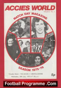 Hamilton Academicals v Bristol Rovers 1975 – Friendly Match Scotland