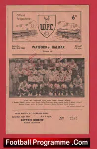 Watford v Halifax Town 1960 – Multi Autographed Signed