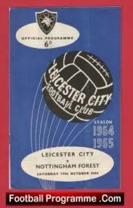 Leicester City v Nottingham Forest 1964 – Multi Autographed Signed
