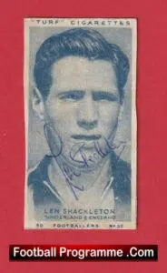 Sunderland Len Shackleton Signed Autograph Turf Cigarette Card 1948