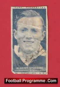 Liverpool Albert Stubbins Signed Autograph Turf Cigarette Card 1948
