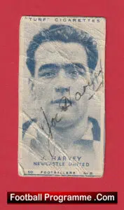 Newcastle United Joe Harvey Signed Autograph Turf Cigarette Card 1948