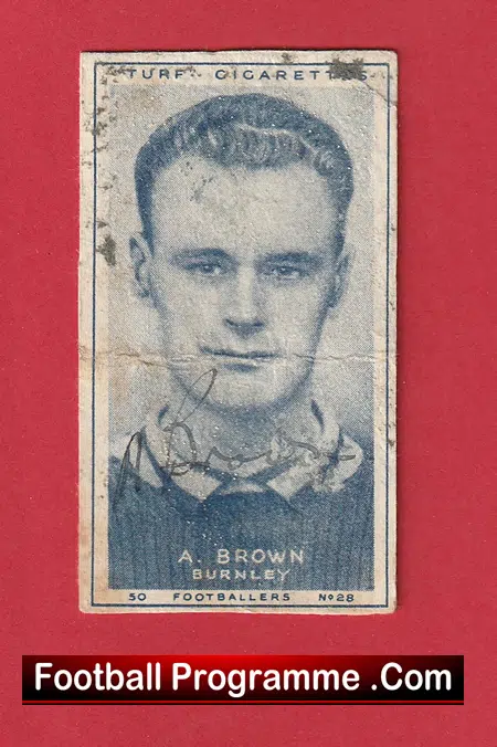 Burnley Alan Brown Signed Autograph Turf Cigarette Card 1948 - Image 2