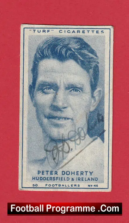 Huddersfield Town Peter Doherty Signed Autograph Cigarette Card 1948