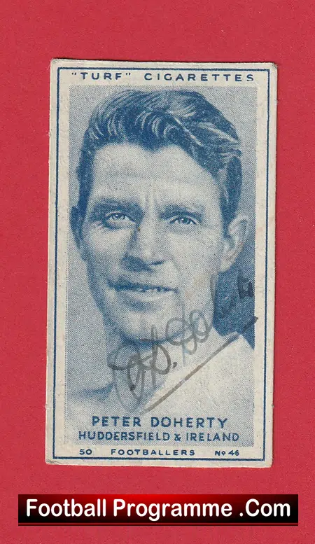 Huddersfield Town Peter Doherty Signed Autograph Cigarette Card 1948 - Image 2