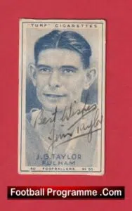 Fulham James Taylor Signed Autograph Cigarette Card 1948