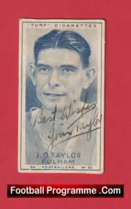 Fulham James Taylor Signed Autograph Cigarette Card 1948