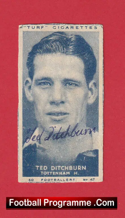 Tottenham Hotspur Ted Ditchburn Signed Autograph Cigarette Card 1948