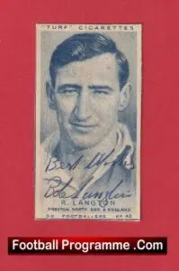 Preston North End Bobby Langton Signed Autograph Cigarette Card 1948