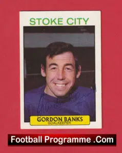 Stoke City Gordon Banks Signed Autograph Football Card 1970s