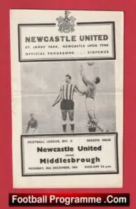 Newcastle United v Middlesbrough 1964