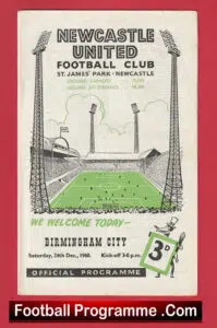 Newcastle United v Birmingham City 1960